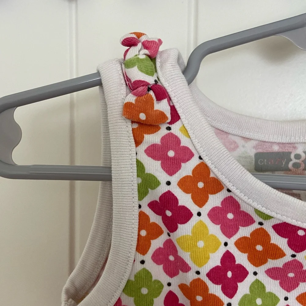 Crazy 8 baby‎ girl’s colorful pattern bow tank skirt matching set 12-18 months